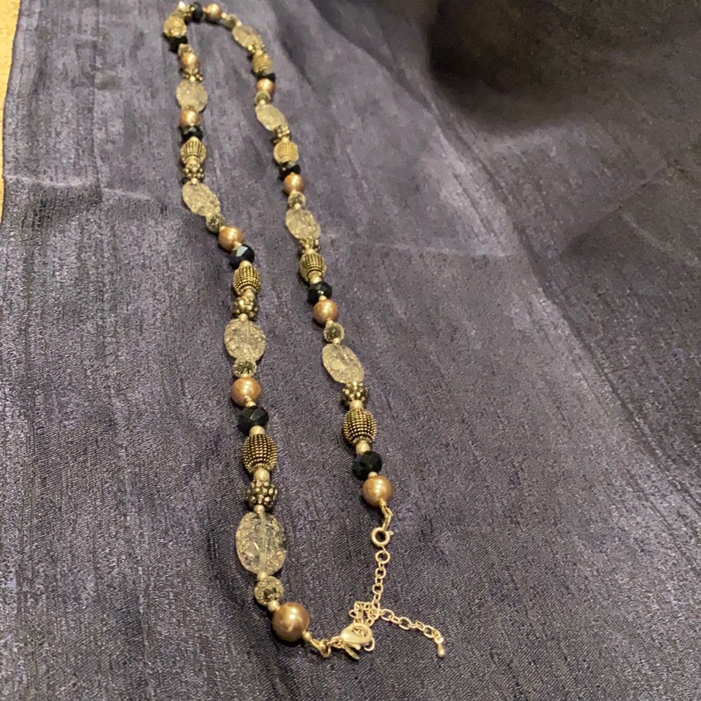 Silver/black detailed necklace
